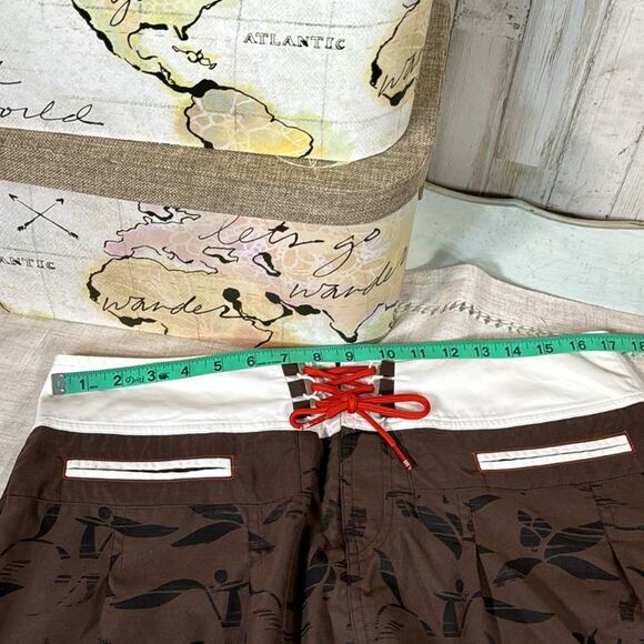 Adidas Swim Cover or Athletic Sport Skirt in Brown with Orange Accents - Picture 12 of 14